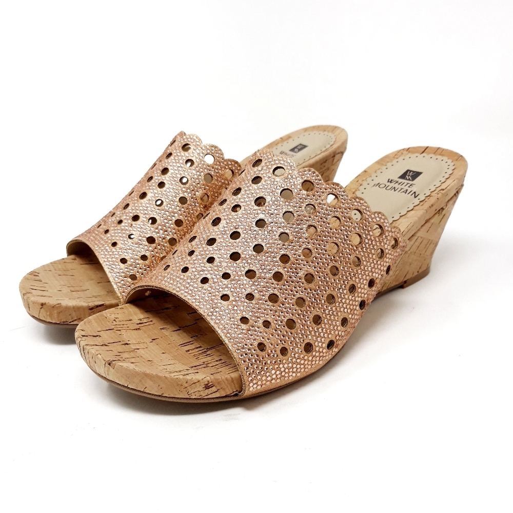 White Mountain Atlie Embellished Wedge Sandals